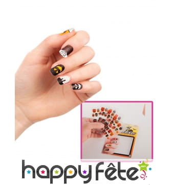 80 faux ongles halloween autocollants pour femme