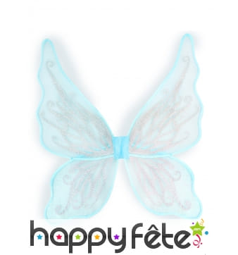 Ailes bleues de papillon argenté pour enfant