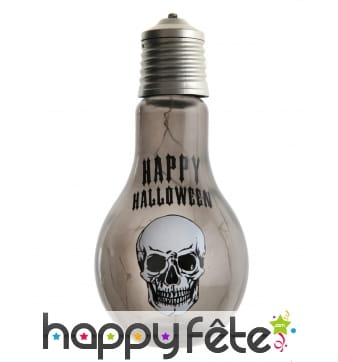 Ampoule crâne Happy Halloween de 11x21 cm