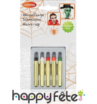 Boite 5 crayons de maquillage halloween