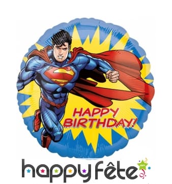 Ballon anniversaire rond de Superman, 43cm