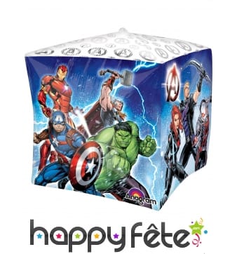 Ballon cube Avengers en action de 38 cm