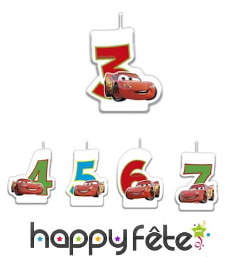 Bougie chiffre d'anniversaire Cars