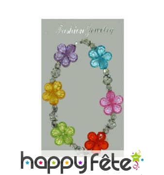 Bracelet de fleurs colorées transparentes