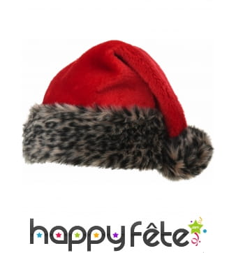 Bonnet de Noel peluche léopard