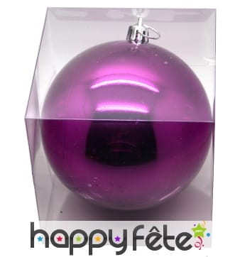 Boule de noel mauve brillant de 10 cm