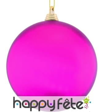 Boule de noël rose fuschia mat de 10cm