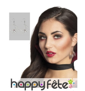 Boucles d'oreilles chauve-souris aux yeux rouges