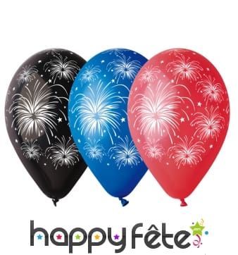 Ballons "feu d'artifices" multicolores