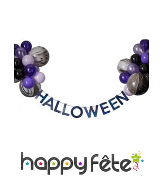 Ballons guirlande noir violet Halloween