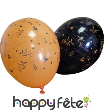 Ballons halloween orange et noir