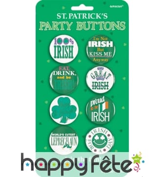 Badges Irlandais humoristiques, Saint-Patrick