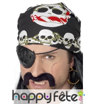 Bandana noir de pirate