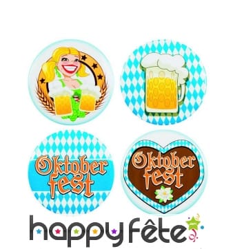 Badges Oktoberfest ronds, par 4