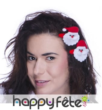 Barrettes Père Noël à cheveux