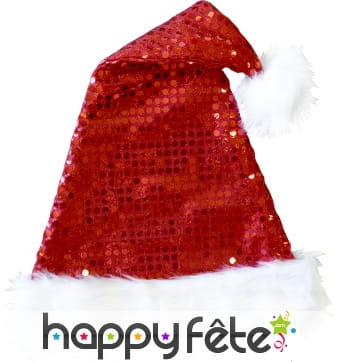 Bonnet pere noel pailletté