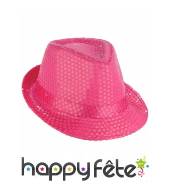Chapeau borsalino rose fluo - Années 80 - Magie du déguisement