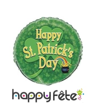 Ballon rond Happy St Patrick's Day, 45cm