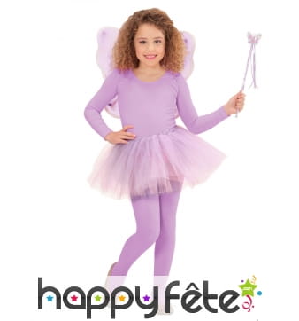 Baguette, tutu et ailes de petite fée violette