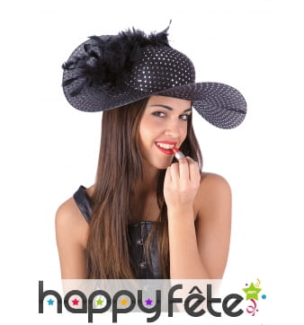 Chapeau ample chic paillettes noires