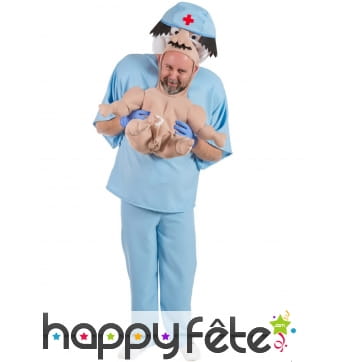 Costume adulte de bébé porté par une nurse