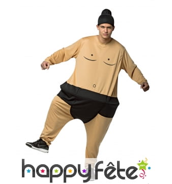 Costume adulte de sumo avec cerceau