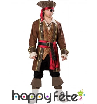 Costume authentique de capitaine pirate premium