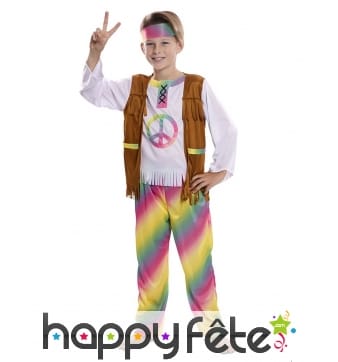 Costume arc-en-ciel de hippie pour enfant