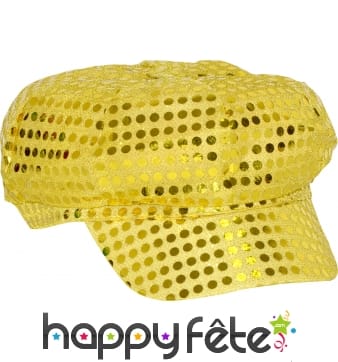 Casquette à paillettes or