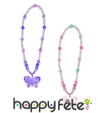 Collier avec pendentif papillon pour enfant