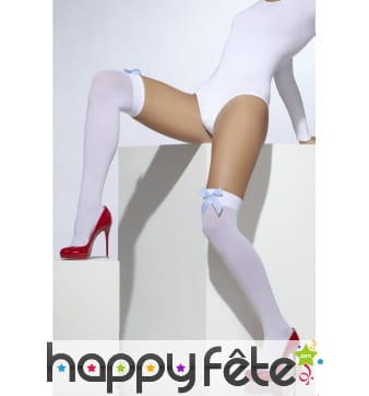 Collants blancs avec noeud blanc