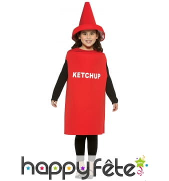 Costume bouteille de ketchup pour enfant