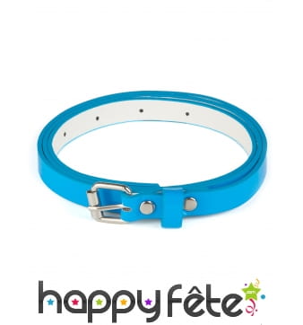 Ceinture bleue fluo en plastique taille adulte