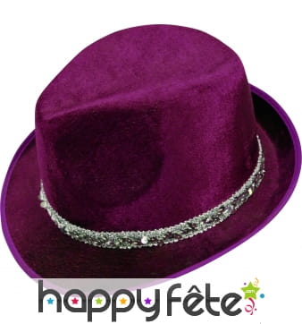 Chapeau borsalino fuchsia en velours