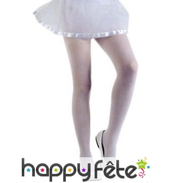 Collants blancs unis et opaques pour enfant