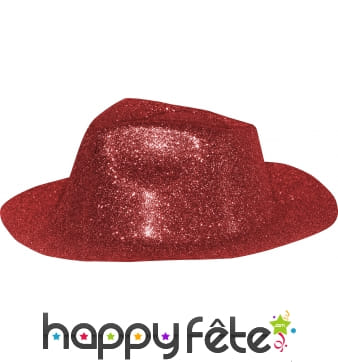 Chapeau capone avec paillettes rouge