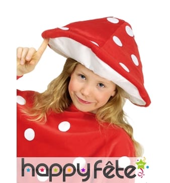 Chapeau champignon rouge pour enfant