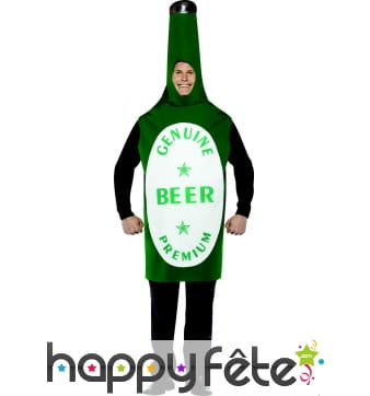 Costume de bouteille de bière verte