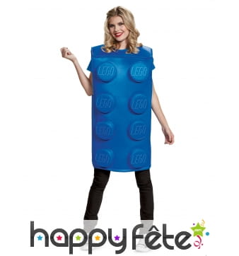 Costume de brique bleu Lego pour adulte