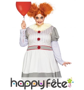 Costume de clown tueur grande taille pour femme