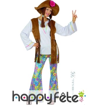 Costume de dame hippie woodstock