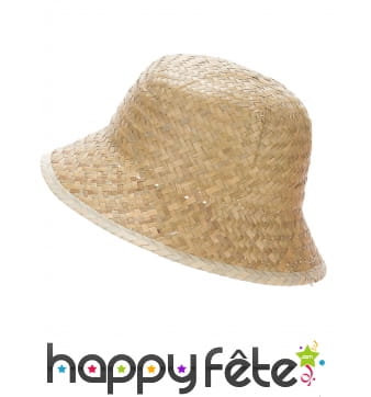 Chapeau d'explorateur en paille beige