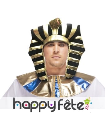 Coiffe dorée et noir de Pharaon