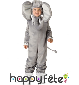 Combinaison d'éléphant gris pour enfant