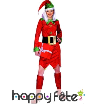 Costume d'elfe de noel pour femme