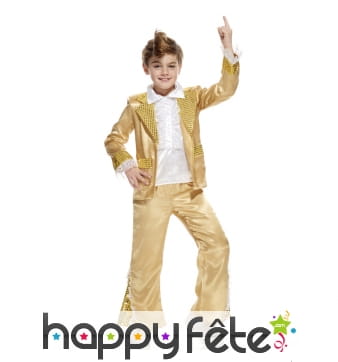 Costume d'enfant disco king doré