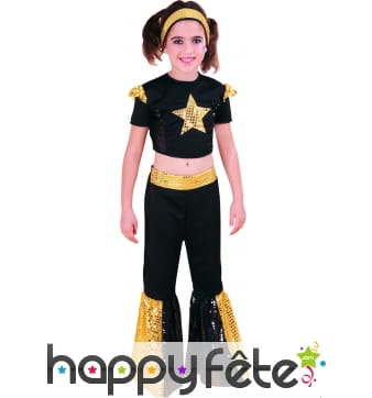 Costume d'enfant starlette dorée