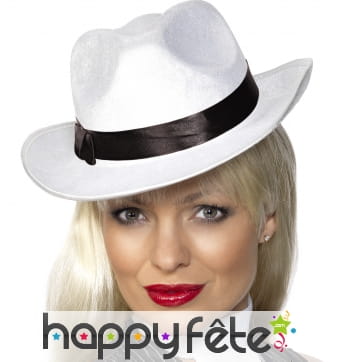 Chapeau de femme Gangster blanc