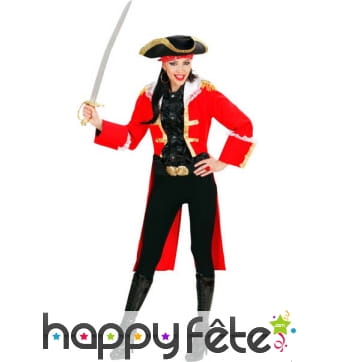 Costume de femme Capitain des pirates rouge