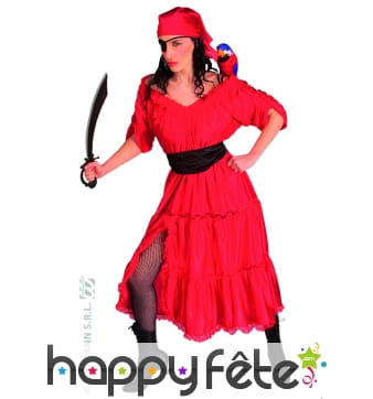 Costume de femme de pirate rouge